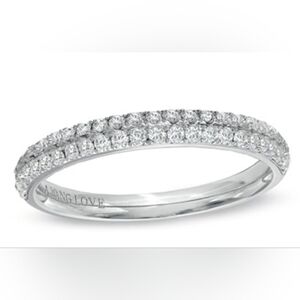 Vera Wang 14k LOVE Collection Double Row Diamond Ring/Band EUC Size 7.5 💎